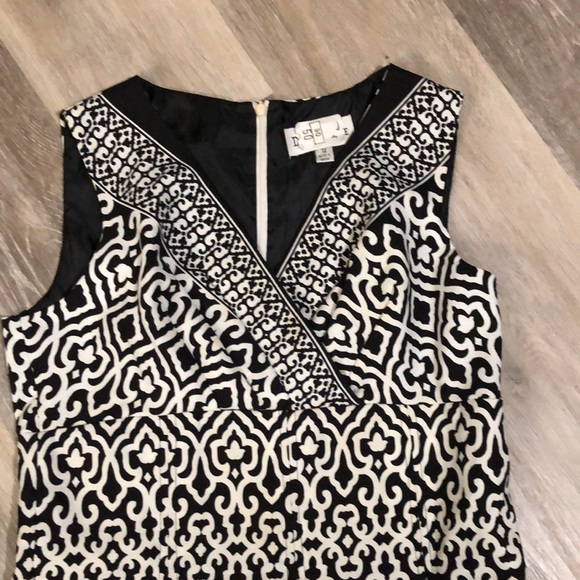 Danny & Nicole Black and White Abstract Print Dress - Picture 2 of 9